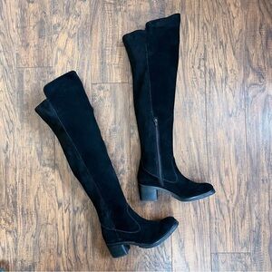 Vince Camuto • Shianne Over The Knee Boots black suede leather OTK tall heeled